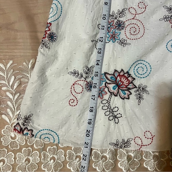 Y2k HeartSoul Floral Embroidered White Midi Skirt -Size 12 -SK13 - Picture 7 of 7